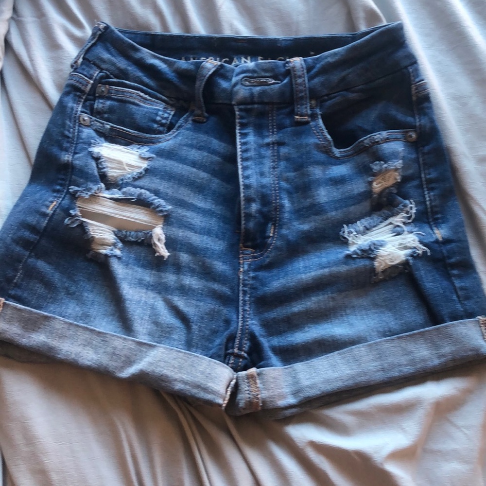 High waisted jean shorts